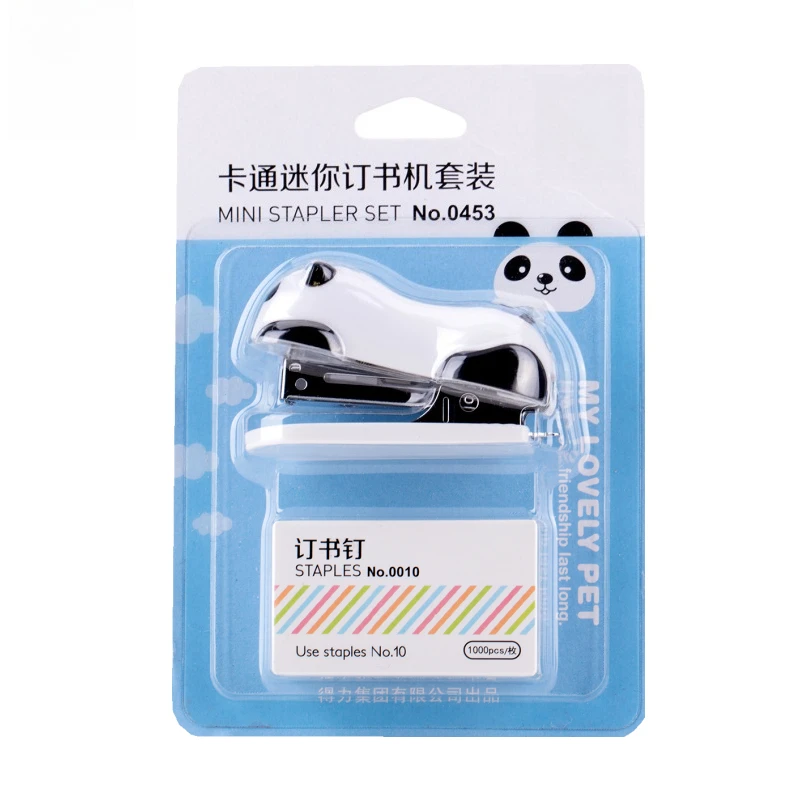 Set di cucitrici combinate Little Panda Graffette da 10 dimensioni Mini strumento di rilegatura portatile per studenti scolastici per ufficio