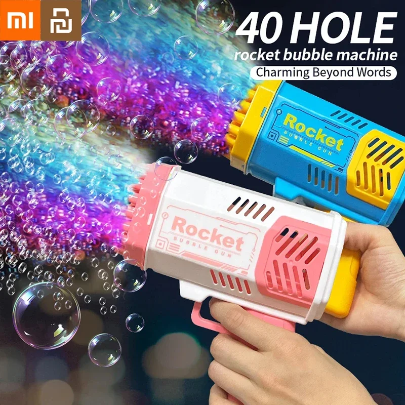 Xiaomi Youpin 40 Hole Bubble Machine Fully Automatic Blowing Light Outdoor Bubble Machine With Battery With Bubble Water Home