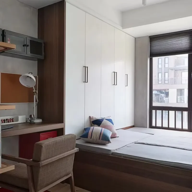 Aimsp Modern Simple Integrated Cabinet Multi-Functional Bedroom Furniture Home Hotel-for Gym Tatami Bed Desk Bedroom Wardrobe