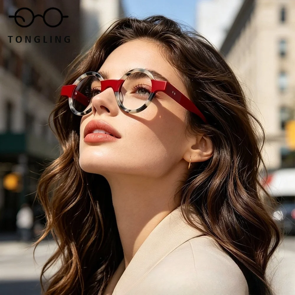 2026 High-End Fashion Men Handcrafted High-Quality Acetate Glasses Retro Women Small Round Unique Trendy Commuting Glasses Frame