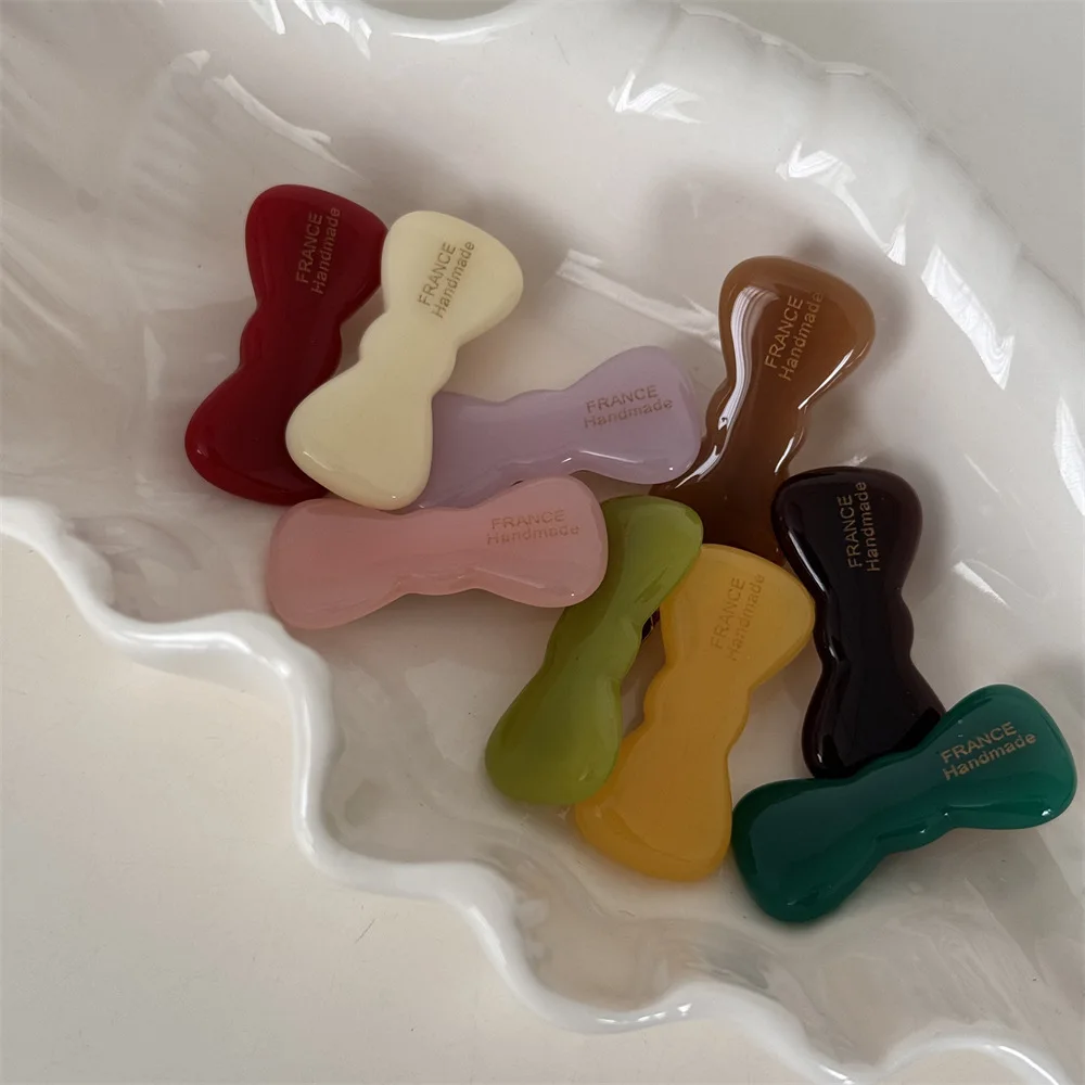 مشابك شعر صغيرة أحادية اللون للنساء والفتيات ، قوس ، مشابك من الأسيتات ، إكسسوارات شعر عصرية ، أغطية رأس جميلة ، حلي قبضة شعر ، جديدة