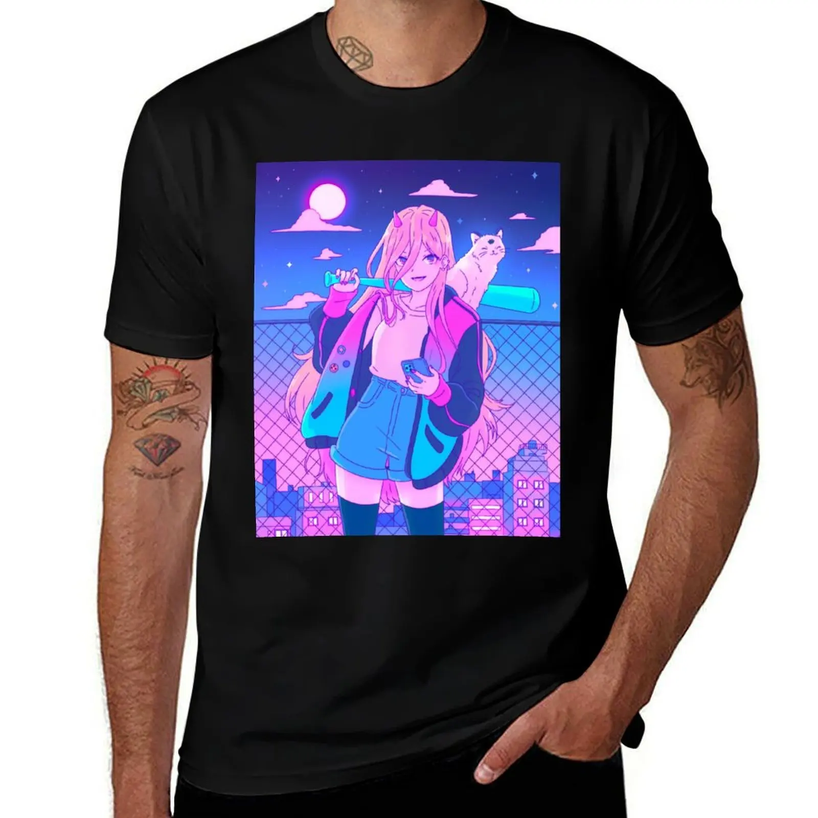 

Power and Meowy T-Shirt Christmas Casual Short Sleeve Top