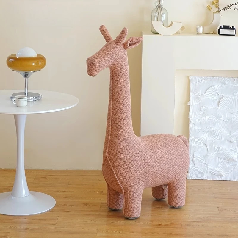 

Nordic creative children's knitted animal sofa giraffe stool cartoon home ornament