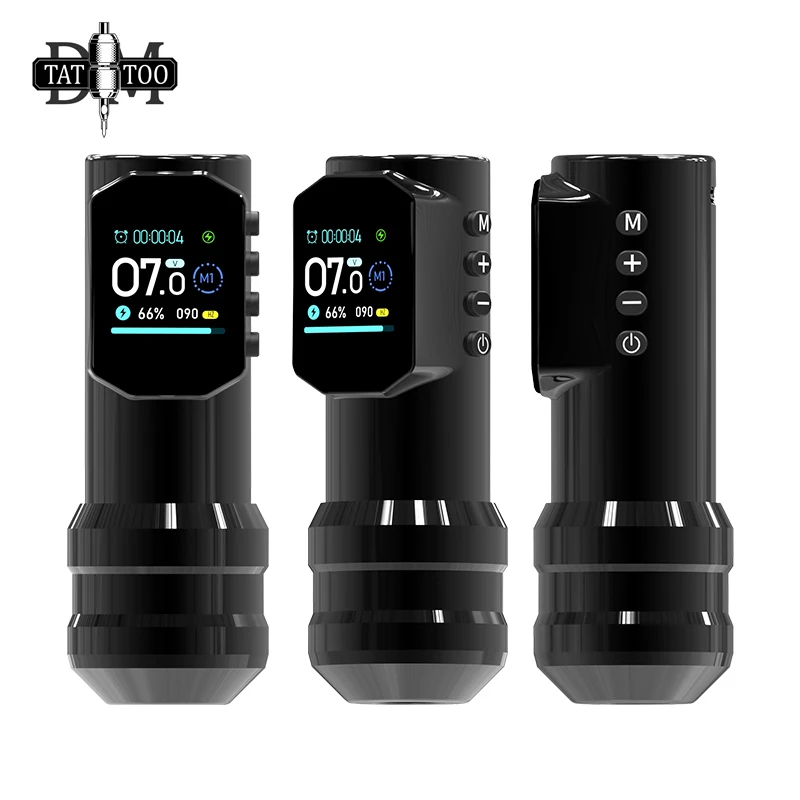 

Беспроводная ручка для татуировки DM, большой цветной экран, цифровой дисплей, новая машина для татуировки перманентного макияжа с мощным пистолетом для татуировки 1500 мАч