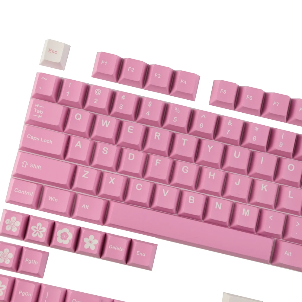 GMK Peach Blossom Keycap 142 Keys Pink Sets Cherry Profile DYE Subbed PBT Material For Gateron Mx Switches Mechanical Keyboard