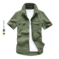 2024 Mens Summer Shirts Mens Casual Large Size Short Sleeve Cotton Shirts Outdoor Military Tactical Hiking Camping T-Shirts 5XL