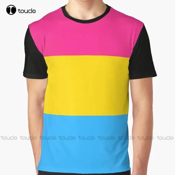 Pansexual Pride Flag Graphic T-Shirt Custom Aldult Teen Unisex Digital Printing Tee Shirts Funny Art Streetwear Cartoon Tee