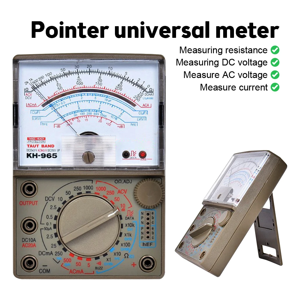 MF47 Multimeter DC/AC Voltage DC Current 10A Tester Resistance Capacitance Meter Analog Display Pointer Meter 2500V