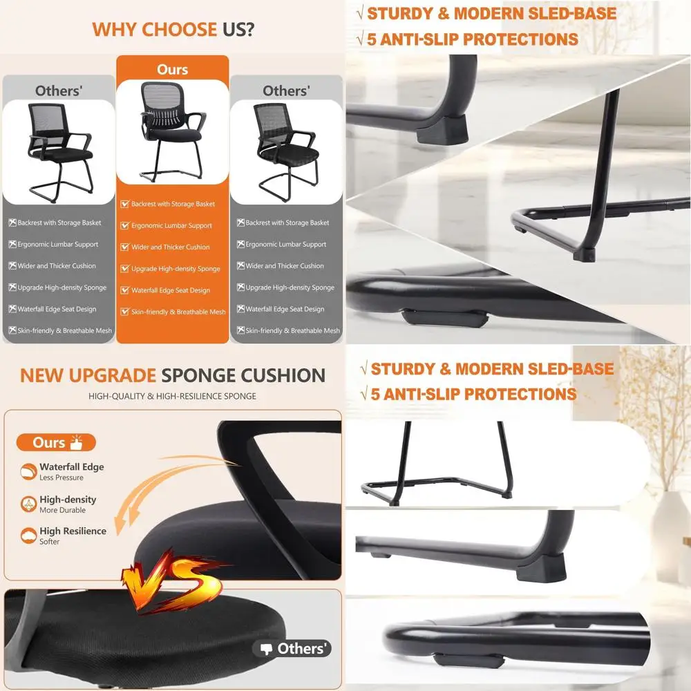 

Компьютерное кресло с сетчатой спинкой, стационарное, без колесиков, с поясничной поддержкой для дома, офиса и конференц-залов