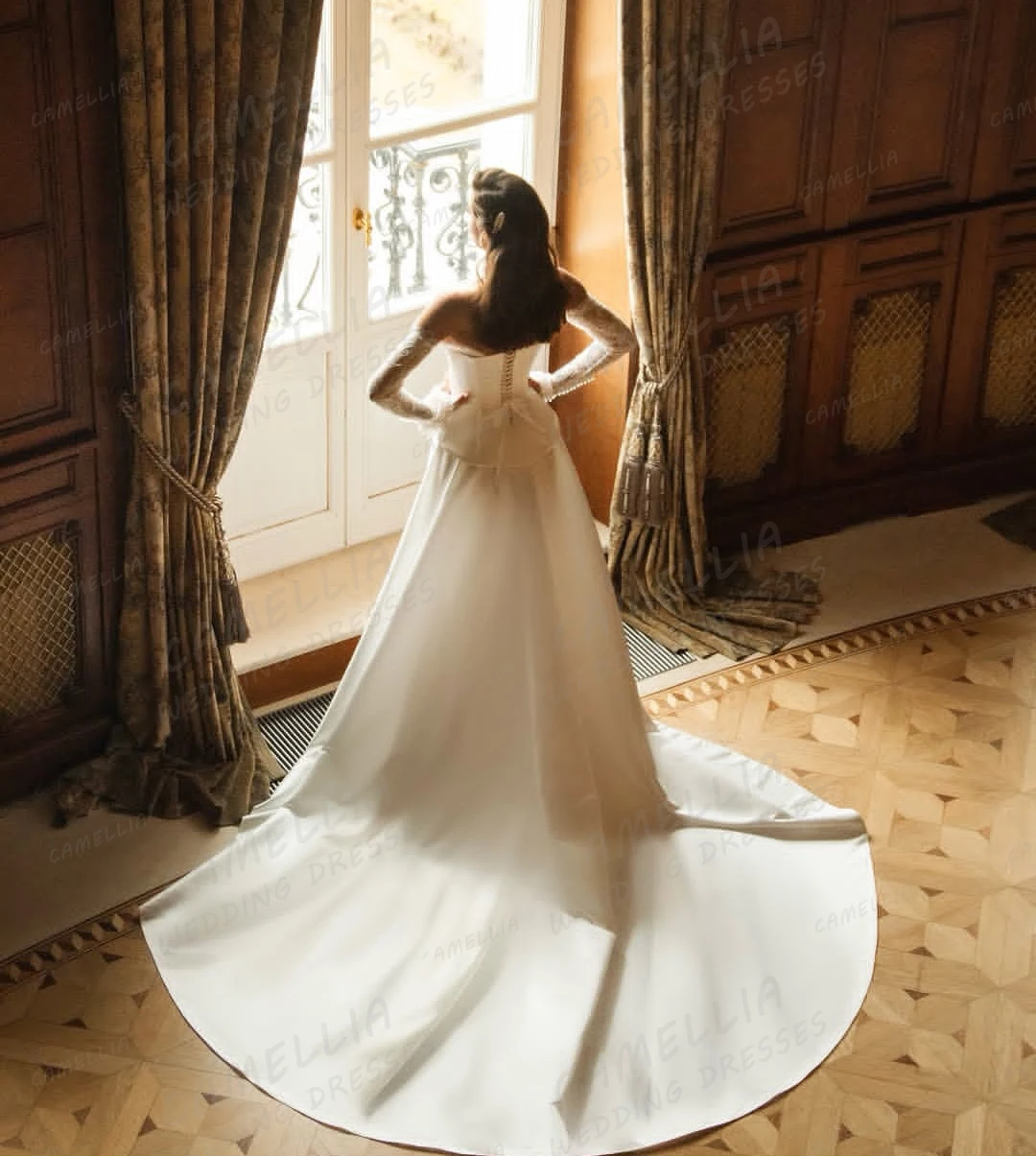 فساتين زفاف حورية البحر بسيطة للنساء زي العرائس مثير سويب تراين عاري الكتفين فيستدوس دي نوفيا رسمي 2026 حفلة مخصصة #2