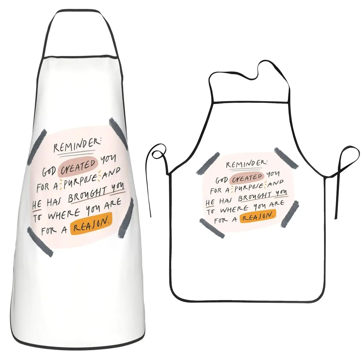 Reminder - God Created You For A Purpose Aprons Chef Baking Tablier Bib Kitchen Cleaning Pinafore for Women Men Painting