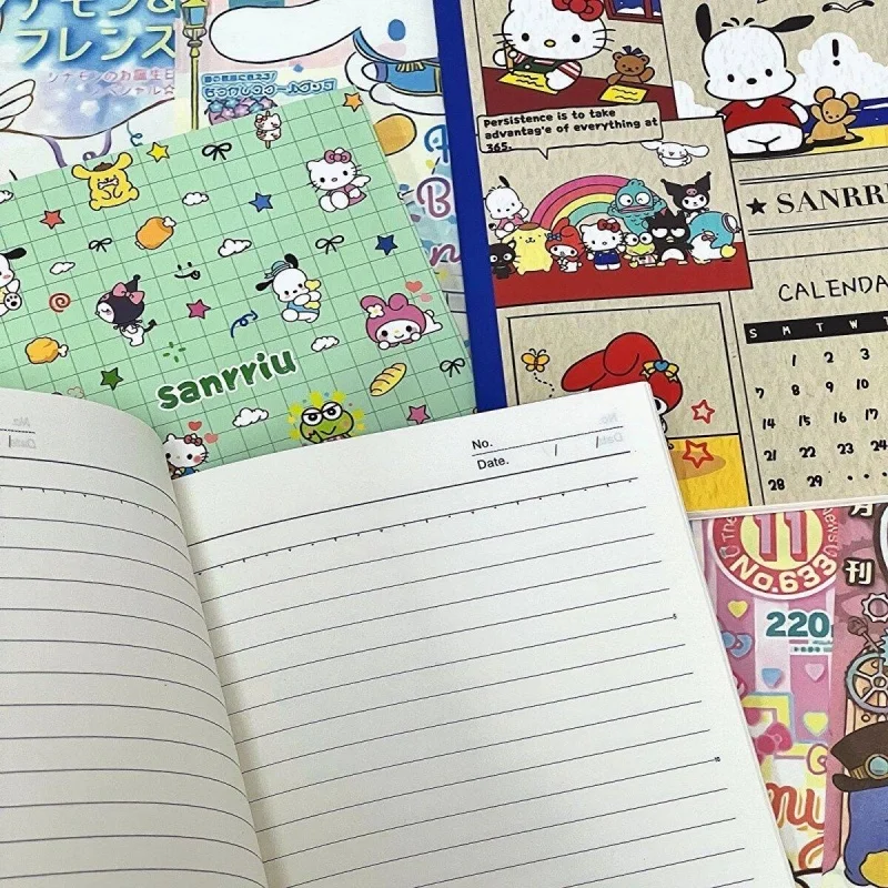 16pcs/lot Sanrio Kuromi Melody Cinnamoroll A5 NoteBook Cute Note Book Diary Planner Stationery Gift School Supplies