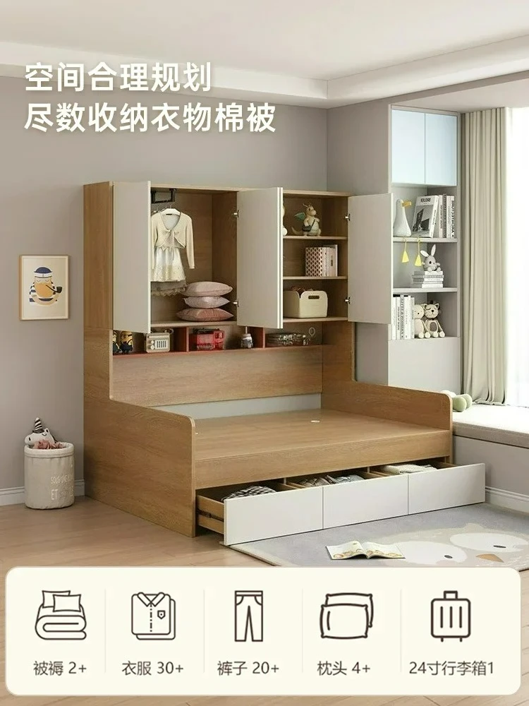 Letto per bambini multifunzionale personalizzabile con armadio Letto combinato integrato Letto per bambini per piccoli appartamenti