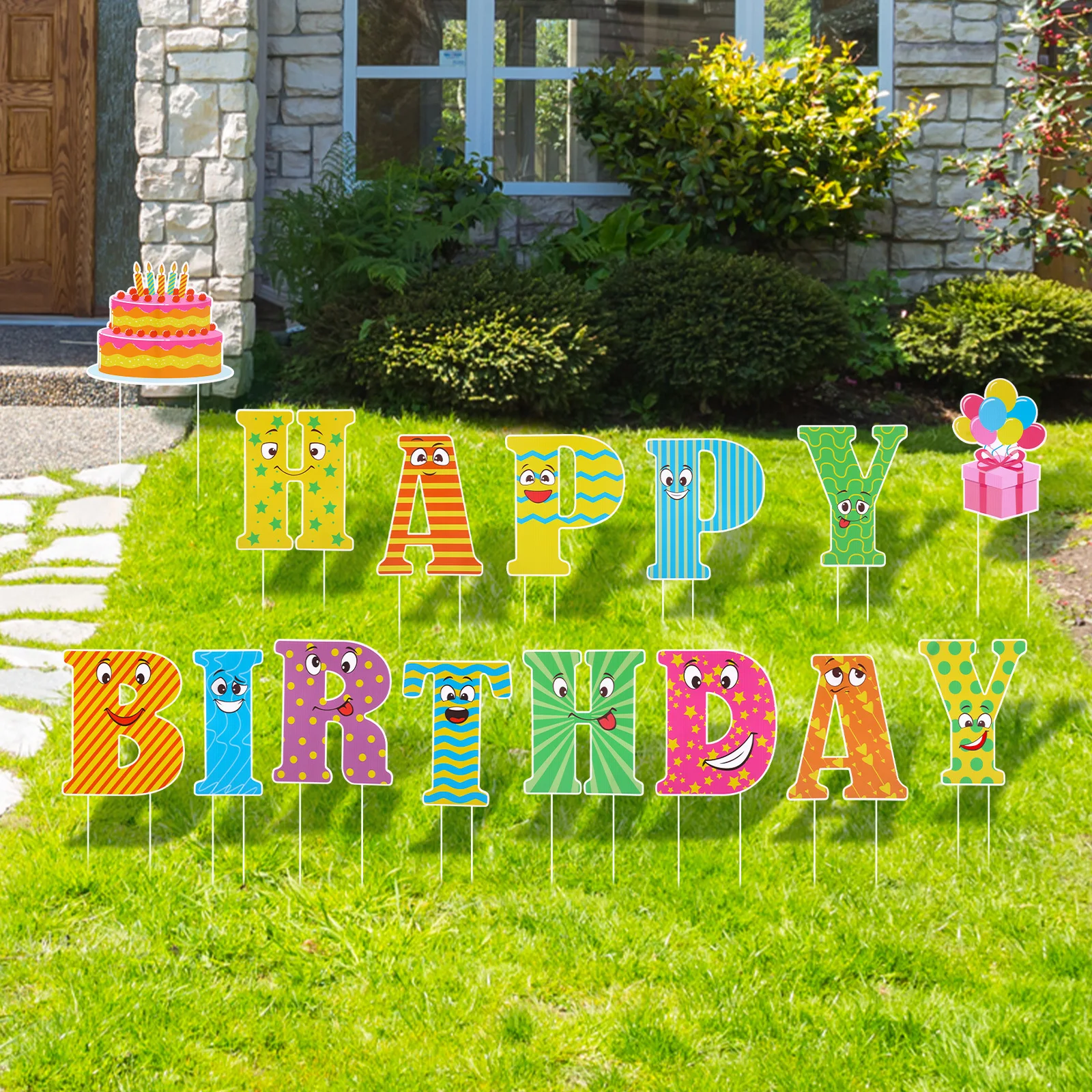 

Birthday Party Supplies Yard Sign Decorations Lawn Signs Prank Outdoor with Stakes