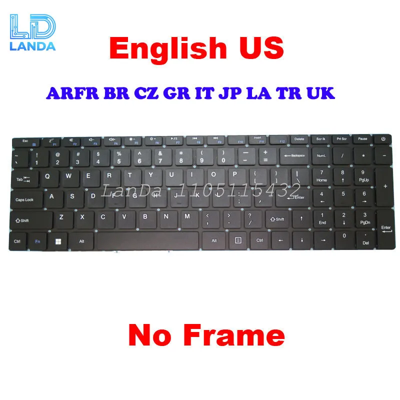 Teclado de GWTN156-4 para ordenador portátil de EE. UU. para Gateway GWTN156-1 GWTN156-5 GWTN156-7 GWTN156-9 MB3661028 inglés Reino Unido JP ARFR GR negro/gris