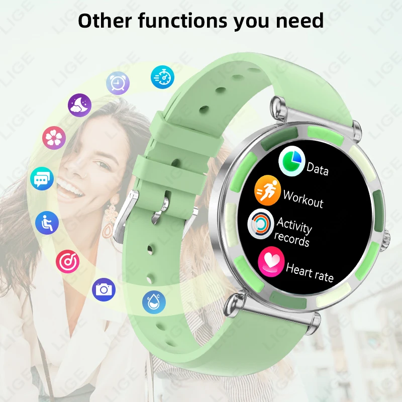 LIGE mode montre intelligente femmes sang oxygène surveillance de la fréquence cardiaque Sport Fitness Tracker Bluetooth appel 2025 nouvelle montre intelligente femmes