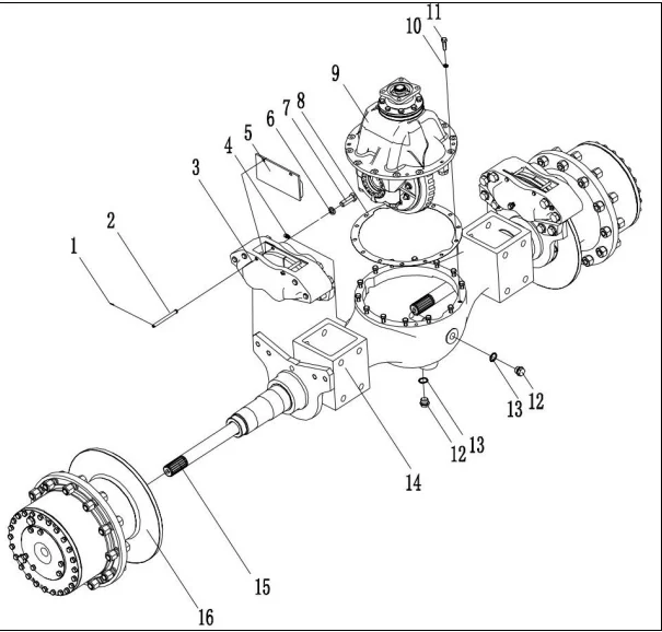 62A0048 Support shaft is welded to the axle housing for the rim support XG951H