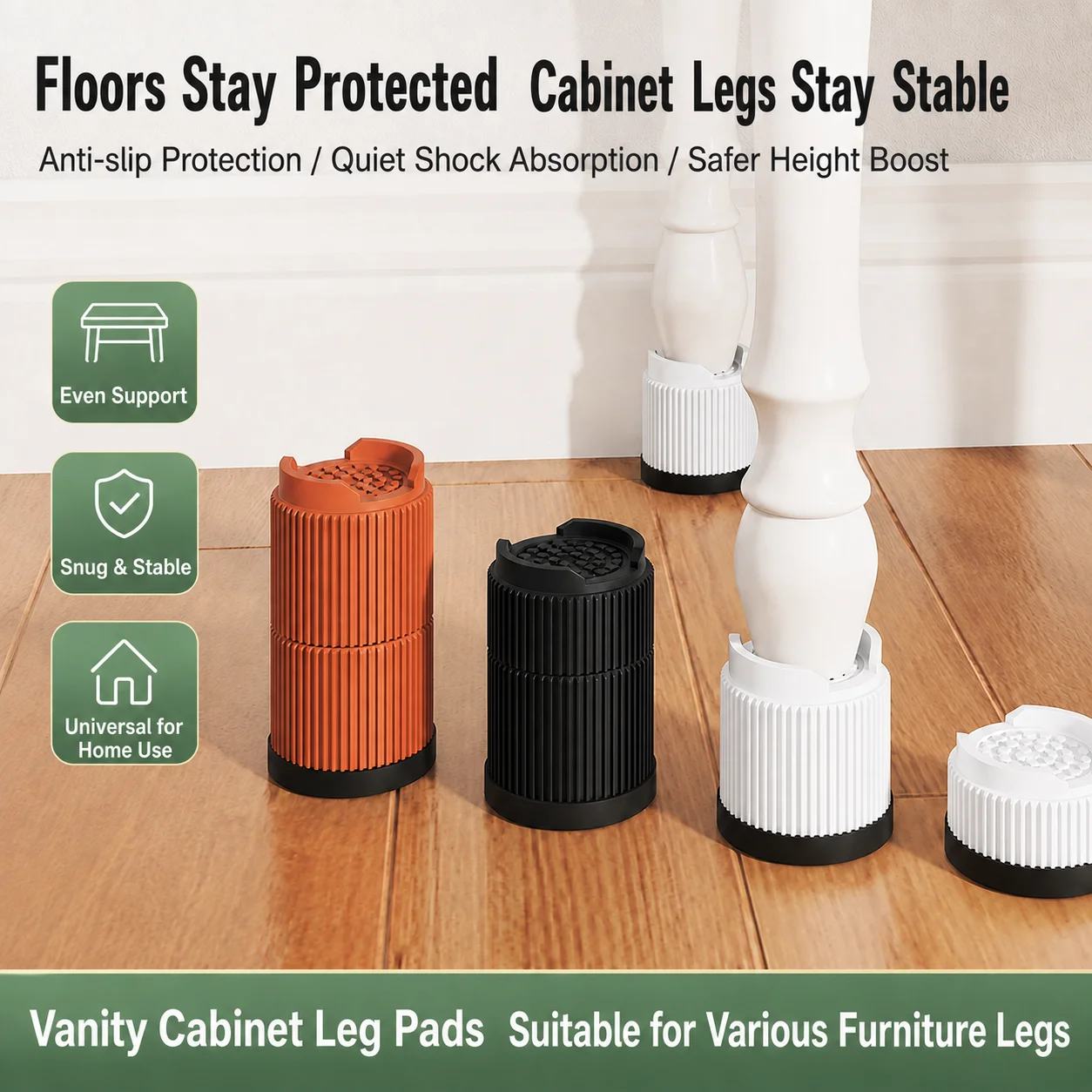 Height Increase Furniture Feet Pads Anti Scratch Floor Protectors For Vanity Cabinet Sofa Table Dining Chair Legs