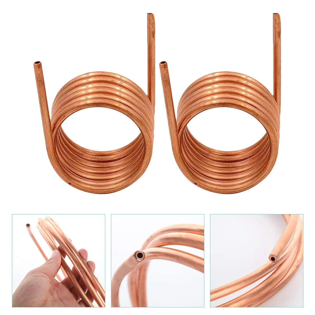 

2 Pcs Copper Tube Coil Air Conditioning Pipe Refrigerator Tubing for Freezer Soft