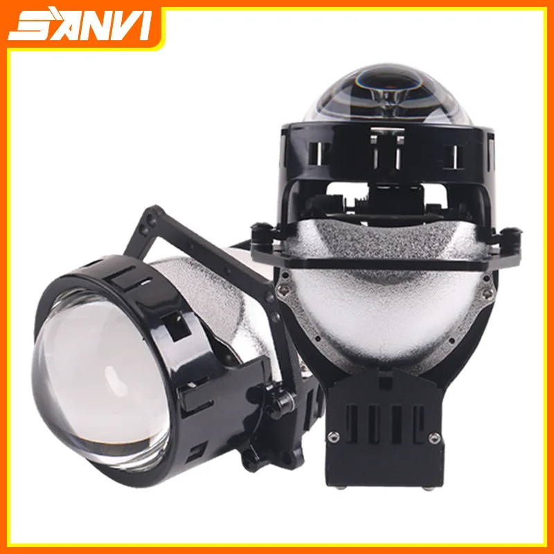 

SANVI 62W A9 Bi Led Projector Lenses with Shrouds Led Angel Eyes 6000K Hella 3R G5 H4 H7 9005 9006 Car Headlight Retrofit Kits