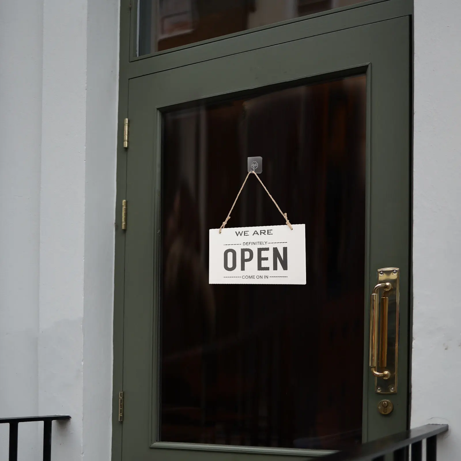 Wooden Open Closed Sign Double Sided Rustic Business Door Hanging Sign with Hemp Rope for Store Window Cafe Decor