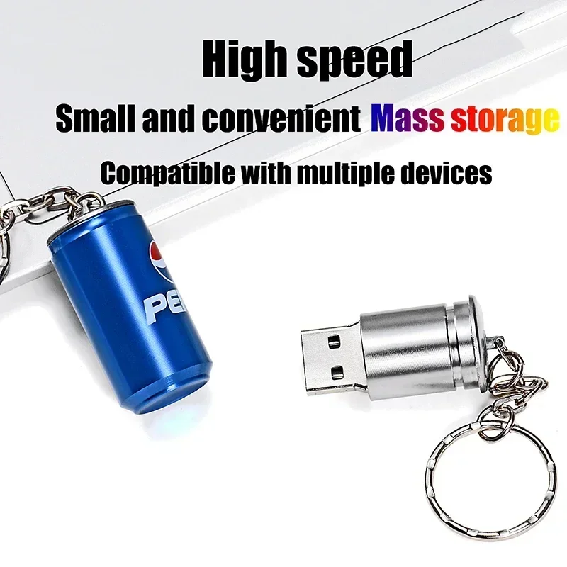 

Pen Drive Creative Coke Cans USB 2.0 Flash Drive Memory Stick Key Chain USB Stick 64GB 32GB 16GB 8GB 4GB Portable Pendrive Gift