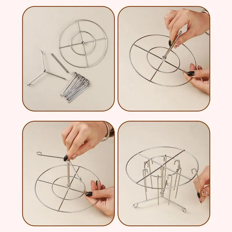 

Stainless Steel Vertical Grill Rack Skewer Holder Air Fryer Accessory with 24 Skewers Air Fryers Grill Rack Kitchen Supplies