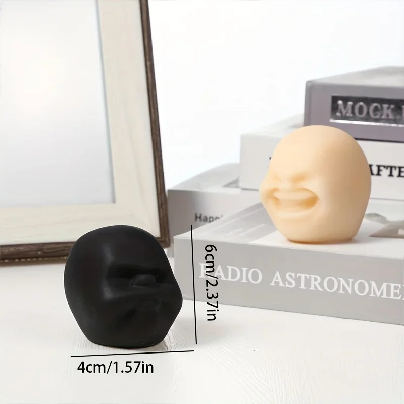 Interesting Facial Emotion Ball, Irritability Toy Stress Relief Squeeze Ball for Children and Adults, Autism Sensory Toy (black)