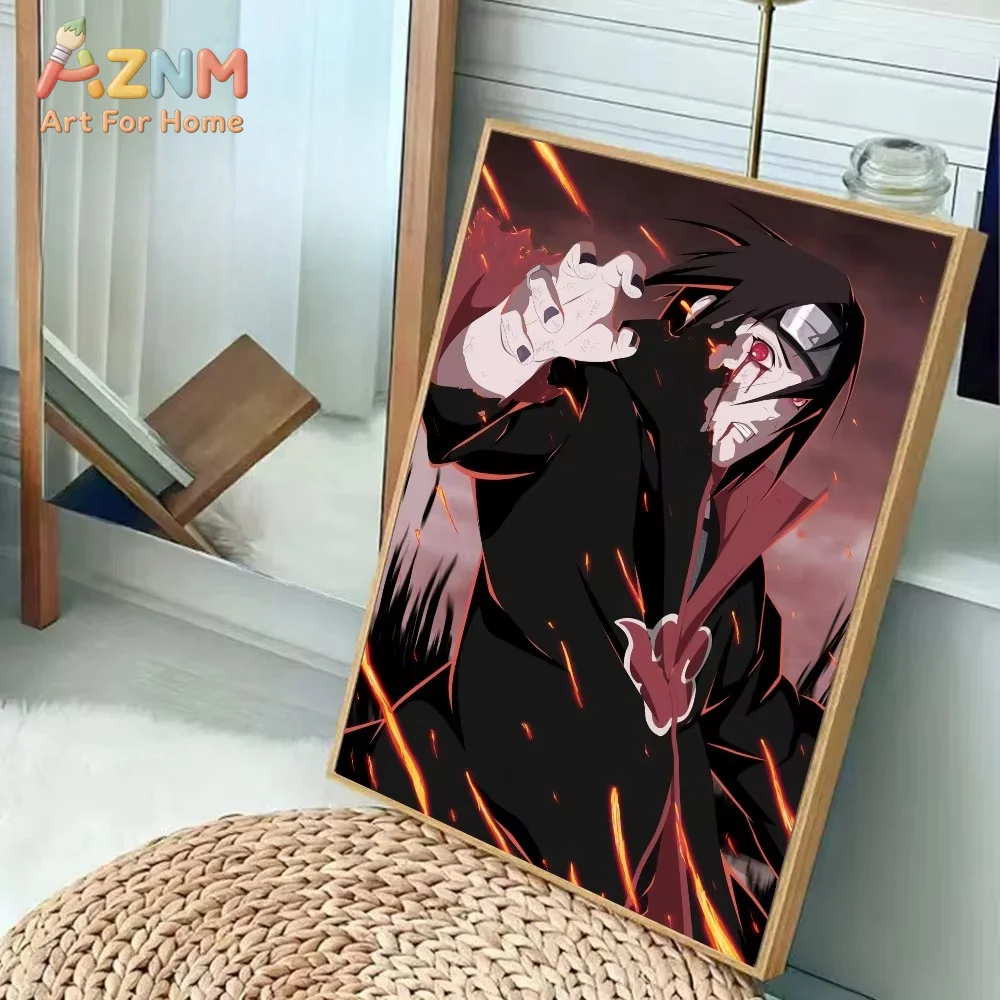 1pc  Amine u-Uchiha Itachi Anime Posters Sticky Whitepaper Sticker DIY Room Bar Cafe Kawaii Room Decor - view 4