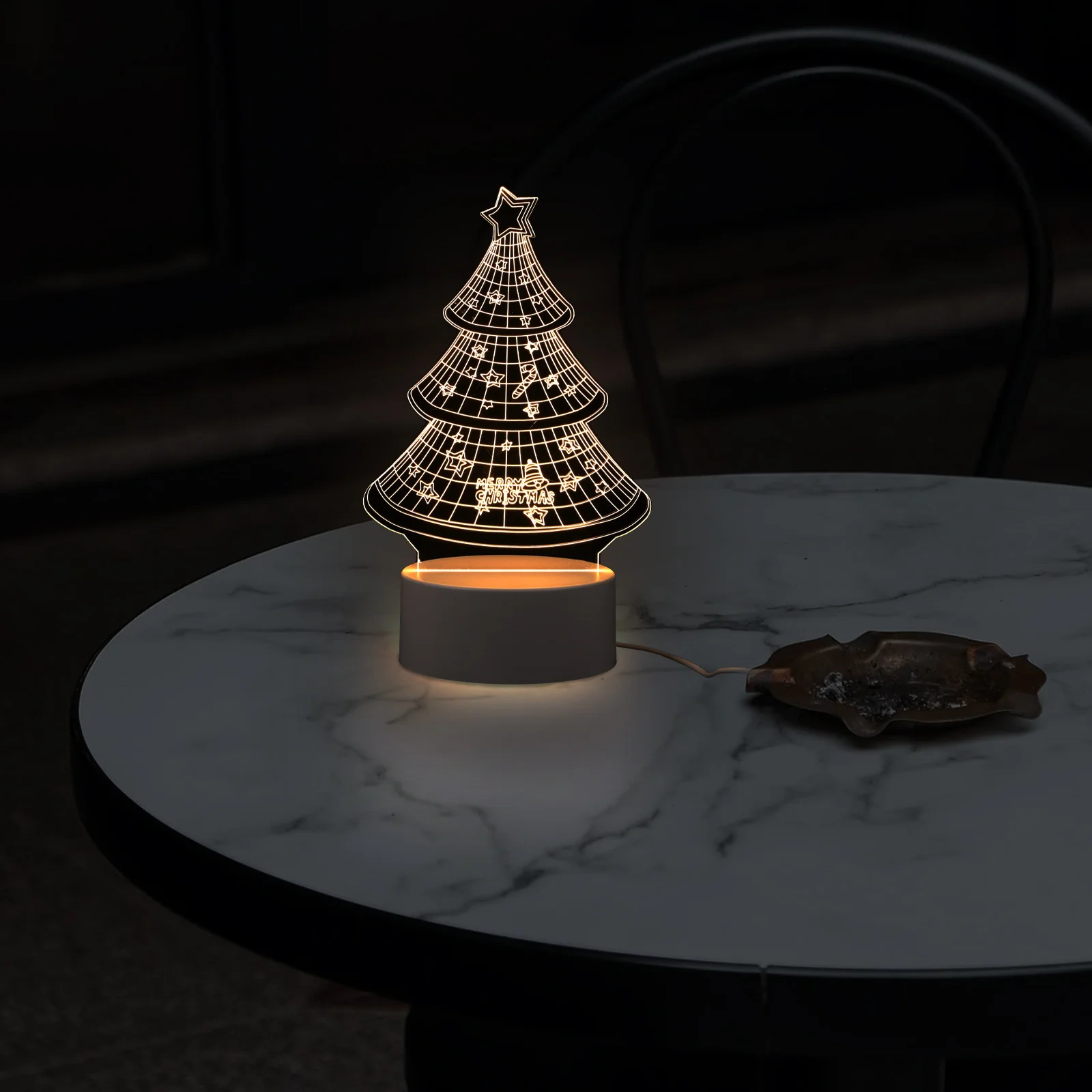 

3D Christmas Tree Night Light LED Decorative Table Lamp Xmas Lights Indoor Atmosphere Gift Ideas Portable Home