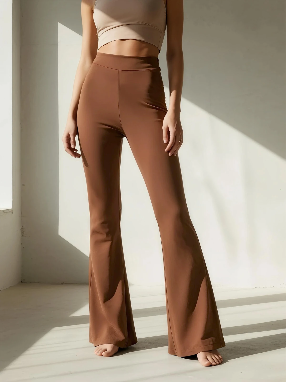 

Y2K эластичные облегающие брюки-клеш с высокой талией, женские элегантные свободные повседневные брюки в полный рост, повседневные уличные брюки