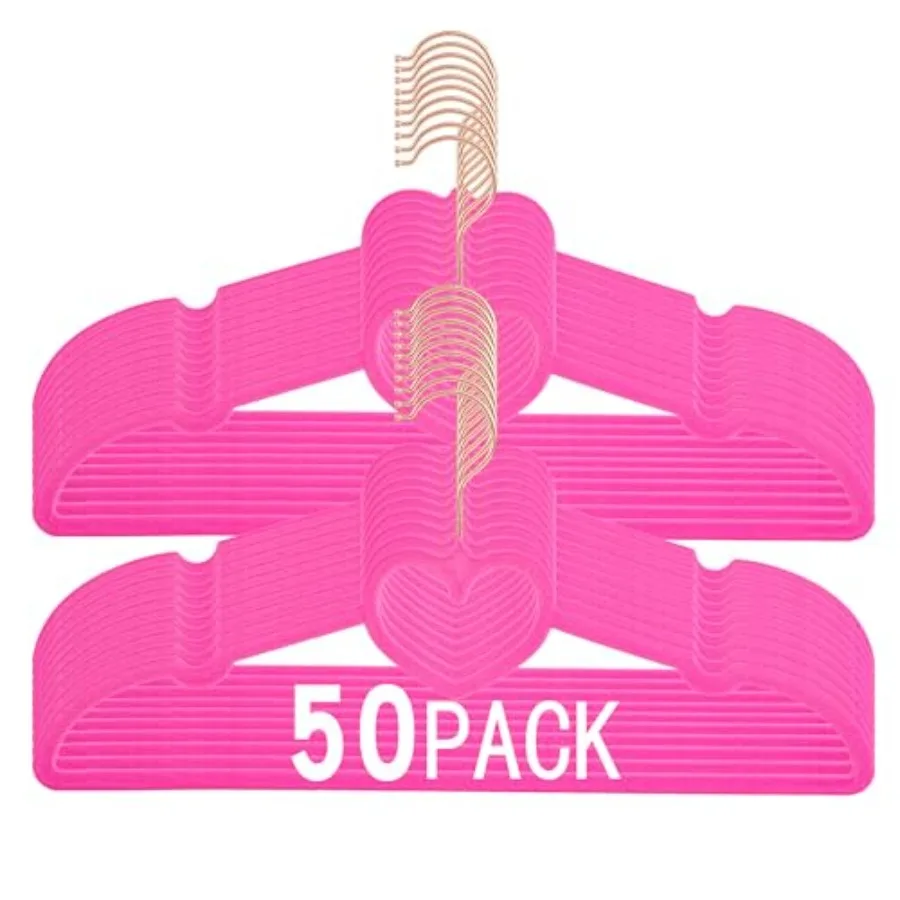 

Набор вельветовых вешалок премиум-класса с противоскользящим покрытием и сердечками, 360 шт. ° Вращающиеся крючки цвета розового золота: тонкая, прочная и стильная вешалка для экономии места