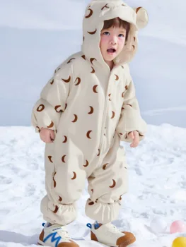 Winter rompertjes pasgeboren babykleding katoen gewatteerde jack jumpsuits verdikte bodysuit en één stuk geschikt voor -5 tot -10 graden