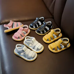 Neonate ragazzi sandali estate neonato Anti-collisione scarpe da bambino fondo morbido bambini scarpe in vera pelle sandali da spiaggia per bambini