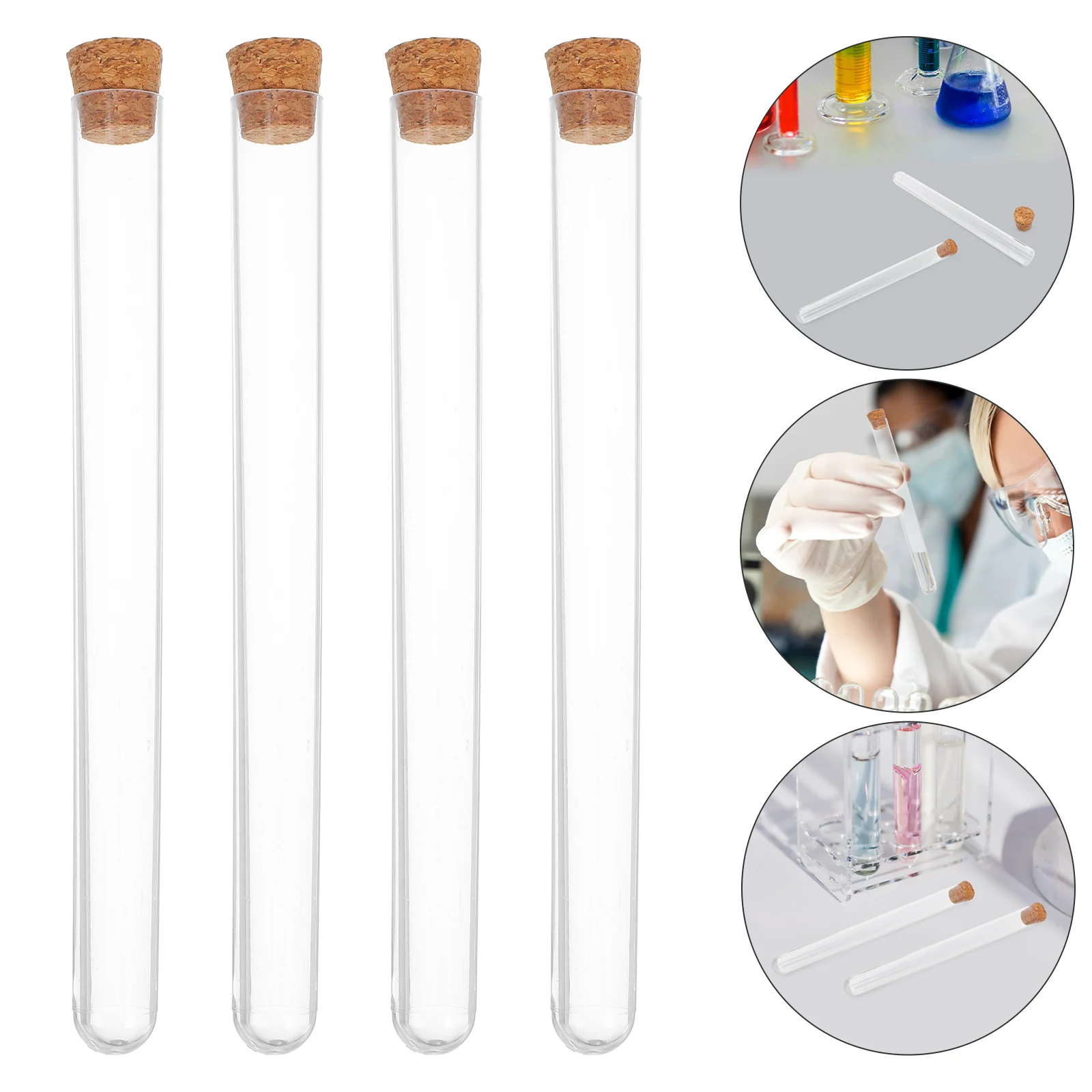 

50 Pcs Bottled Test Tube Candy Plastic Bottles Tubes Flower Clear with Caps Child Confections