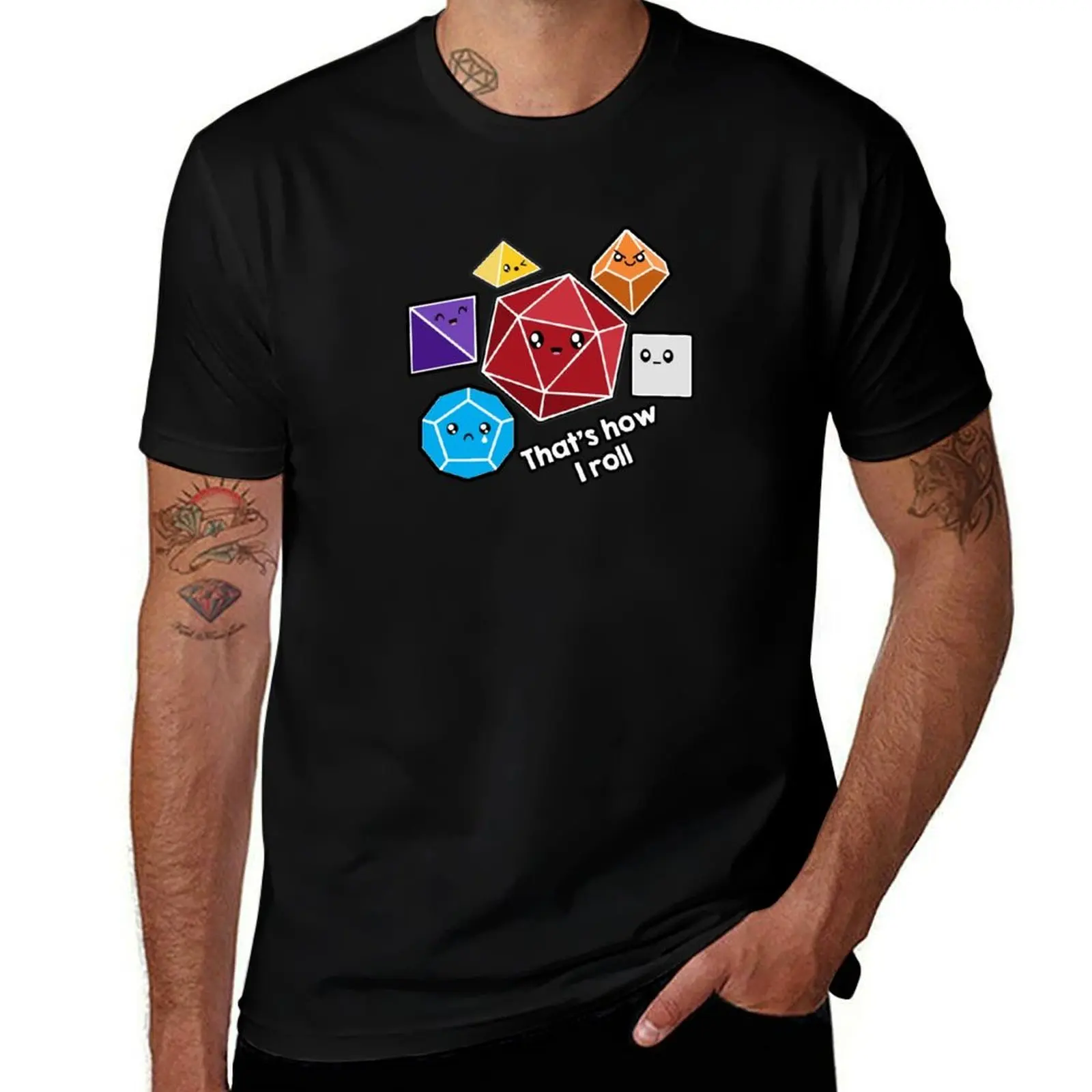 Polyhedral Pals - How I Roll - D20 Gaming Dice T-Shirt mens graphic t shirts T-Shirt