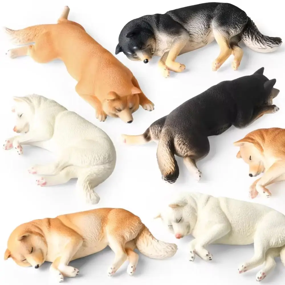 Cucciolo di animale domestico realistico Shiba Inu Figurine simulazione cane in miniatura modello animale carlino ornamenti Giappone Shiba Inu figura decorazioni per la casa