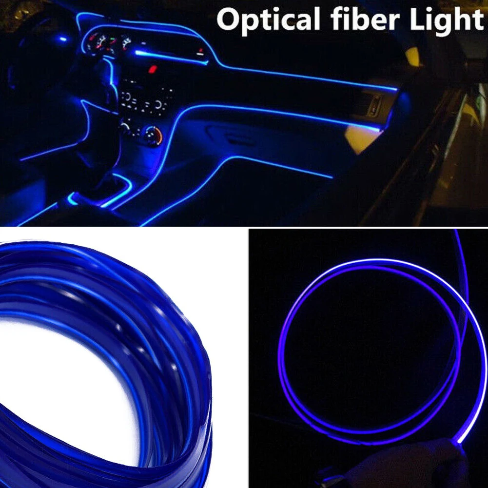 5m Flexible Car Atmosphere Lamps Car LED Strip Light 5V LED Neon Light Rope Car Interior Party Decoration Ambient Lamp