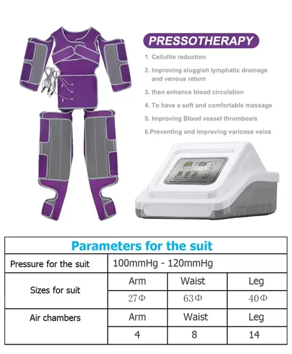 Ciśnieniowa terapia drenaż limfatyczny masaż Detox Sauna garnitur system odchudzania tłuszczu do ciała nogi ramiona maszyna do masażu