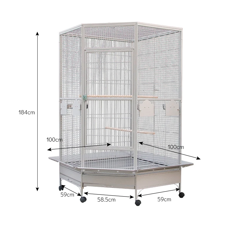 Strong Heavy-duty Hand-push Type Pets Parrot Birds Cage Vertical Large Space Breed Birds House With Wheels