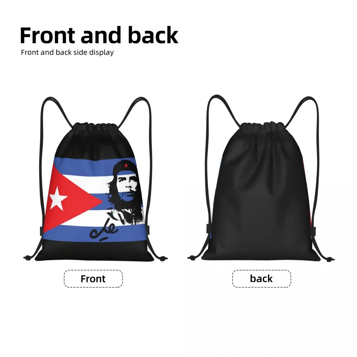 Custom Che Guevara With Cuba Flag Drawstring Bag Women Men Lightweight Cuban Socialism Freedom Sports Gym Storage Backpack