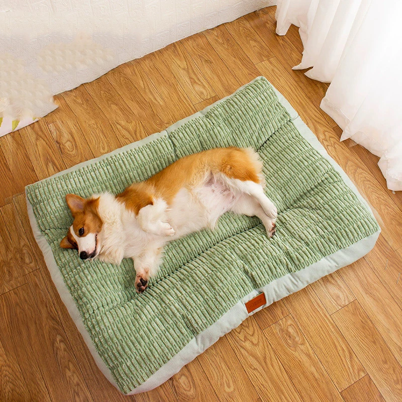 

Luxury Dog Bed Square Dog Beds Plush Dog Mat Beds for Small Medium Large Dogs Supplies Pet Dog Calming Bed Washable Kennel