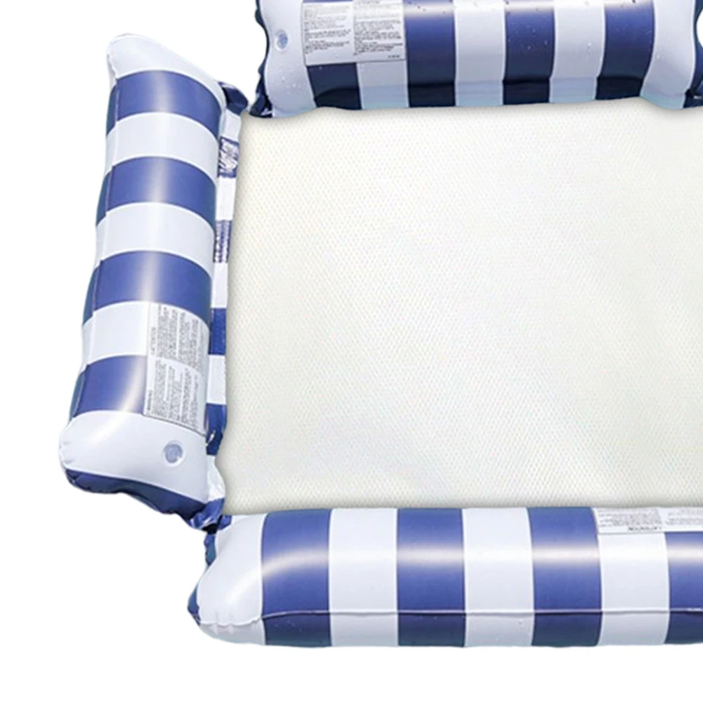 Espreguiçadeira de pvc brinquedos flutuantes confortável listra cama flutuante de água portátil à prova de vazamento leve para suprimentos de piscina de verão