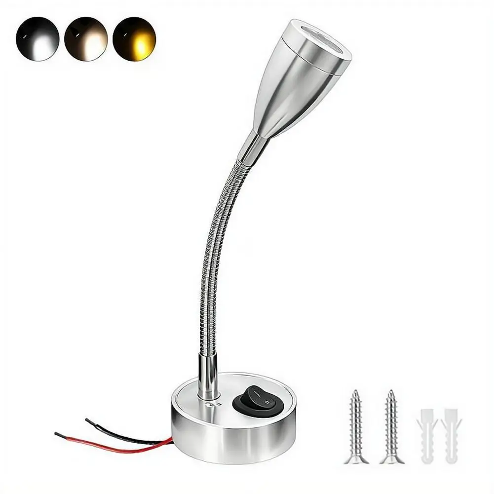 12V-24V 3W Leselampen Wandlampe für LKW Wohnmobil Yachten Kabine Nachttisch, Campingbus Wohnwagen Boot RV Beleuchtung – Detail 3