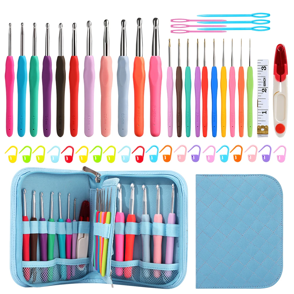 

New DIY Crochet Tool, Handmade Knitted Yarn Storage Bag, TPR Crochet Set