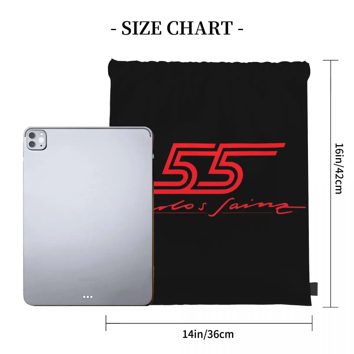 Carlos Sainz Jr F1 Signature Graphic - Dark Backpacks Fashion Portable Drawstring Bundle Pocket Sports Bag Book Bags Man Woman