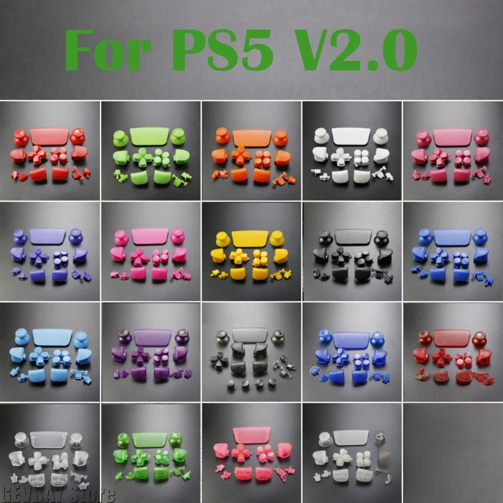 For PS5 V2.0 Game Controller Button Set Complete Set of Buttons L2, R2, ABXY Touch Cover for BDM-020