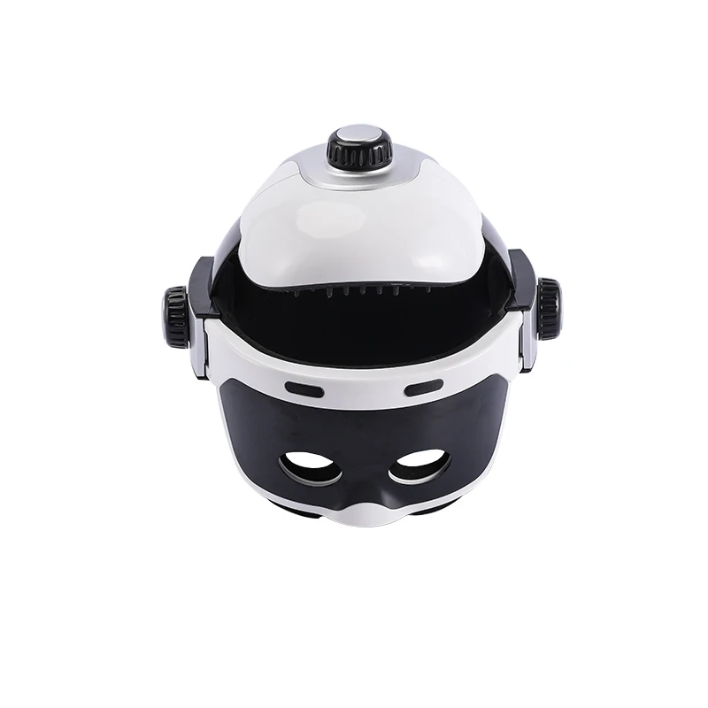 Wholesale ABS Material CE Certified Automatic Vibrating Eye Head Massage Helmet Bluetooth Control Adjustable Intensity Massager