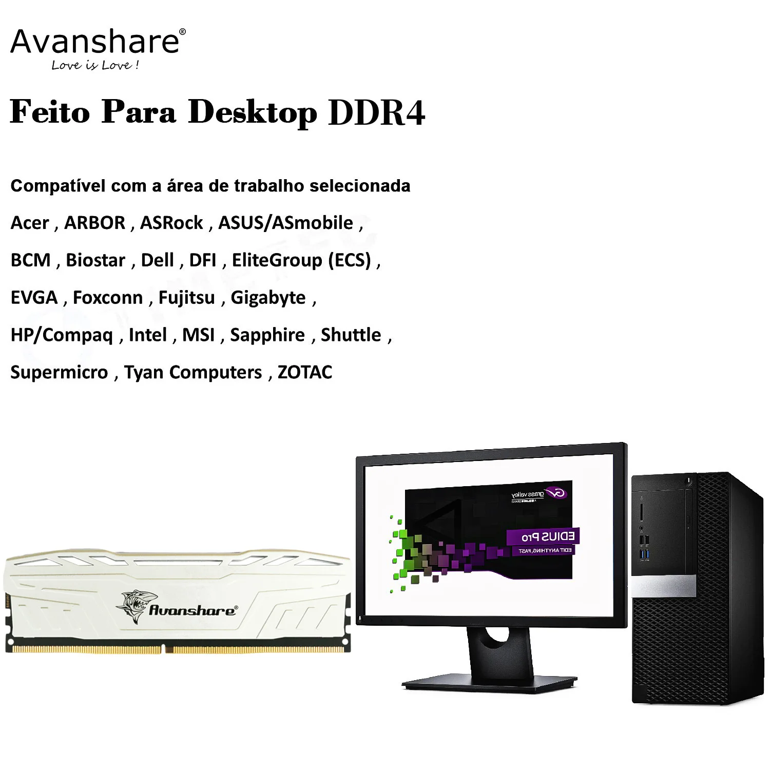 Imagem -03 - Avanshare-memória Ram Ddr4 8gb 16gb 32gb 8gb 3200mhz 2666mhz 2400mhz Dissipador de Calor Desktop Interno Dual Channel Novo