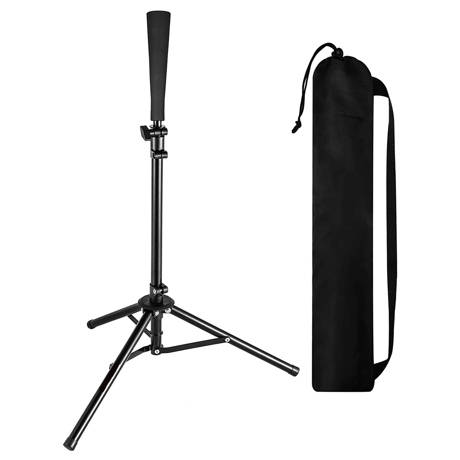 Portable Adjustable Rubber Cone Training Practice Tripod Batting Tee for Baseball or Softball